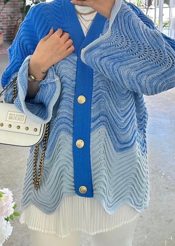 mavi örgü hırka - Görsel 2