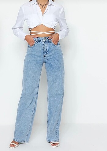 40 Beden mavi Renk Mavi jean