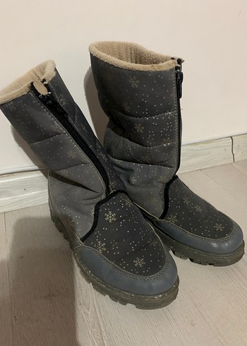 Kadin  Gri kumaş  bot - Görsel 2