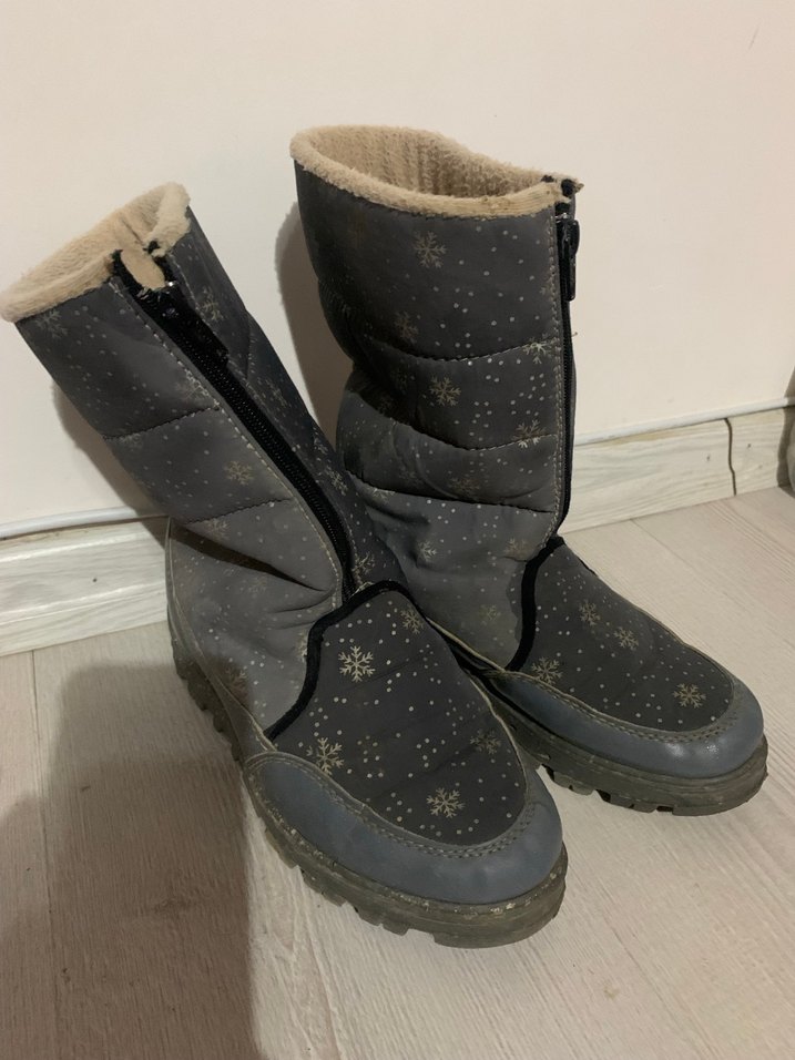 Kadin  Gri kumaş  bot - Görsel 2