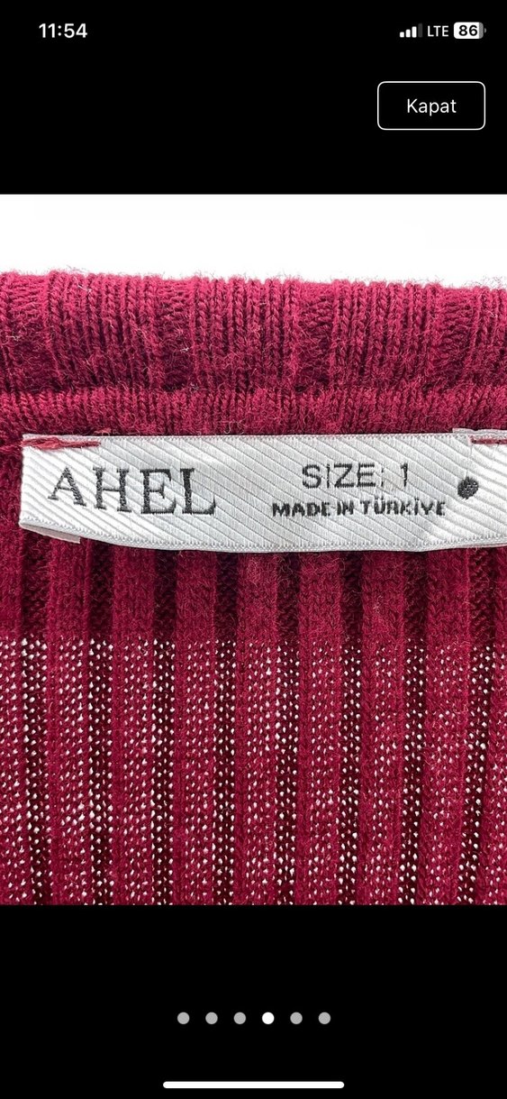 Bordo Uzun Kollu Düğmeli Kadın Elbise - Görsel 3