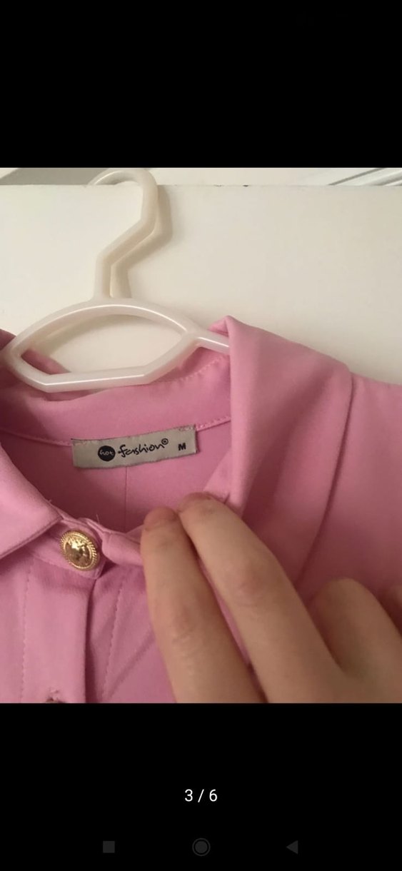 Pembe Vintage Uzun Keten Elbise - Görsel 2