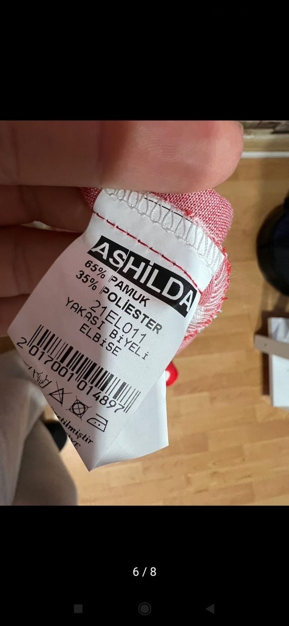 Kırmızı Puantiyeli Uzun Kol Elbise - Görsel 3