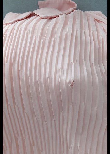 Piliseli Pudra Pembe Uzun Kollu Hamile Bluzu - Görsel 4