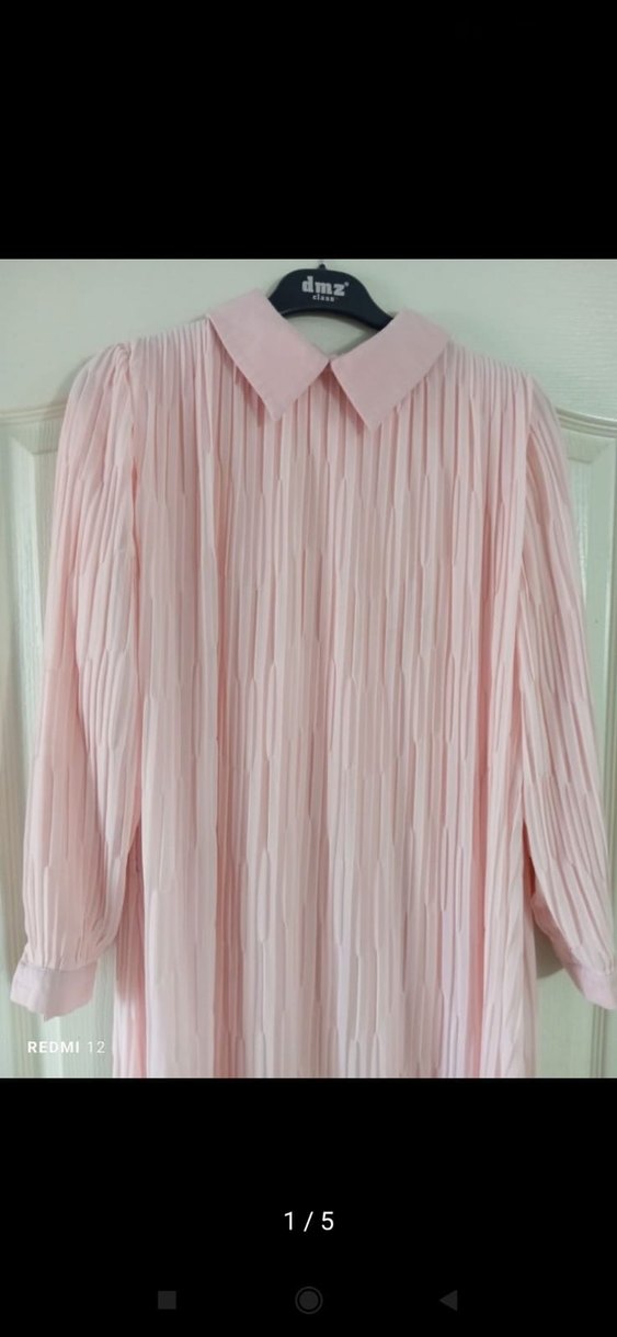 Piliseli Pudra Pembe Uzun Kollu Hamile Bluzu - Görsel 2