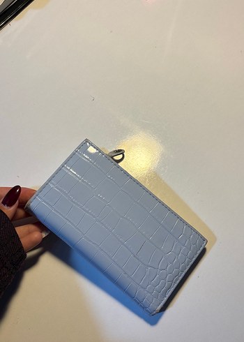 Gri Deri Yılan Desenli Fermuarlı Kadın Cüzdanı - Görsel 2