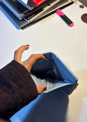 Gri Deri Yılan Desenli Fermuarlı Kadın Cüzdanı - Görsel 4