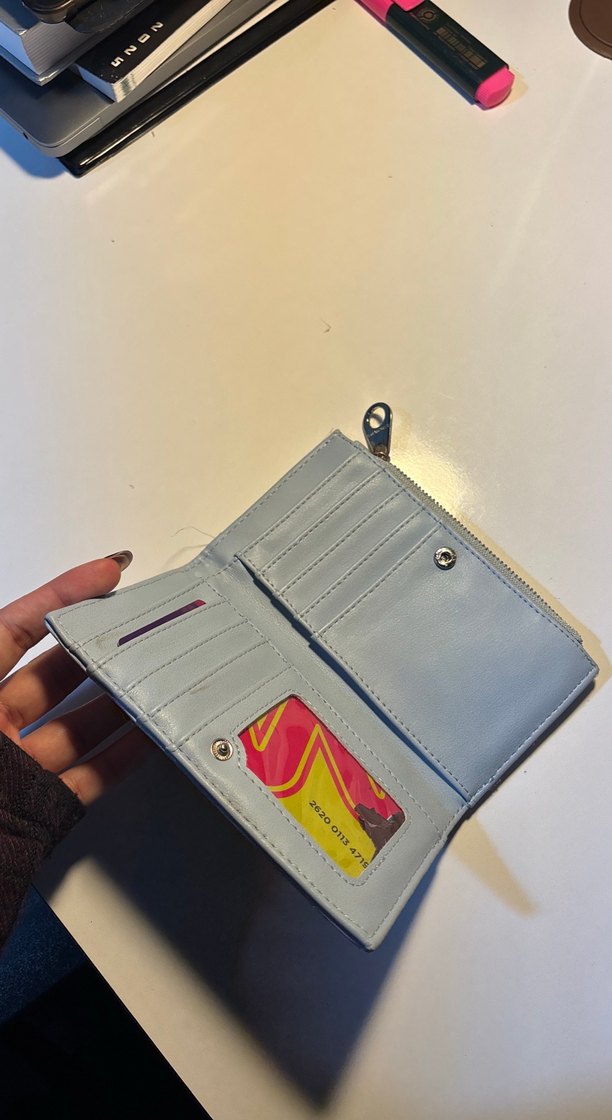 Gri Deri Yılan Desenli Fermuarlı Kadın Cüzdanı - Görsel 3