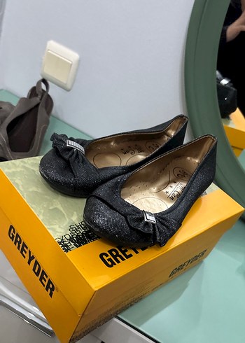 Gri Kadın Topuklu Babet Ayakkabı - Görsel 2