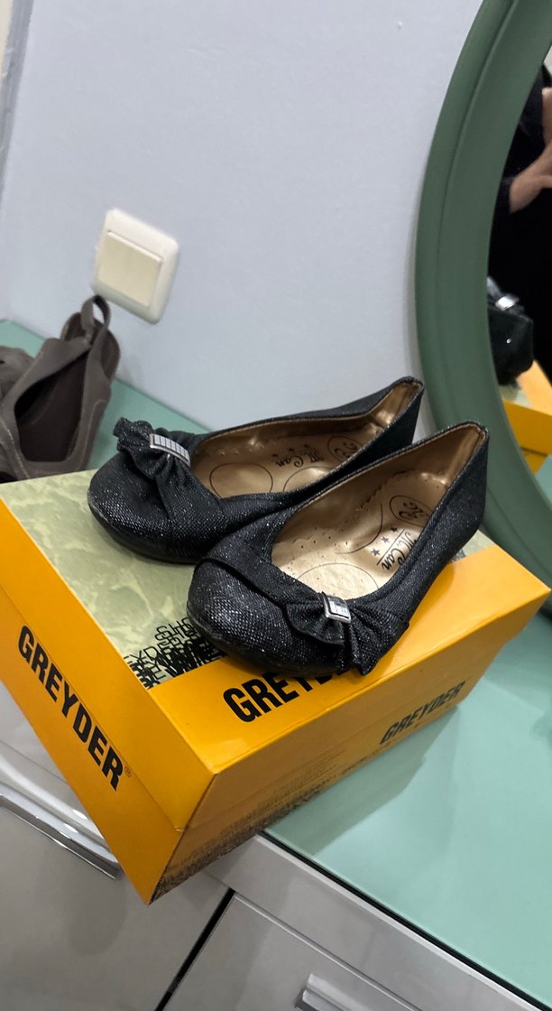 Gri Kadın Topuklu Babet Ayakkabı - Görsel 2