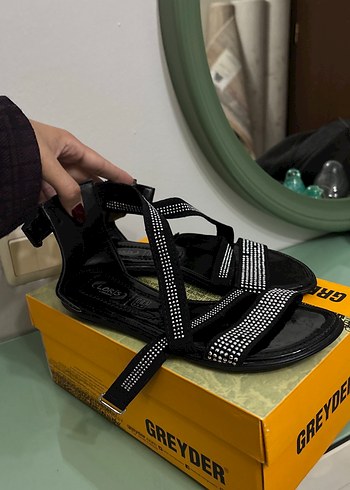 Kadın Siyah Dolgu Topuklu Bantlı Sandalet - Görsel 2