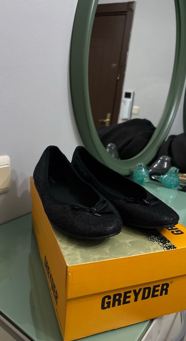 Siyah Tokalı Blok Topuk Kadın Babet - Görsel 4