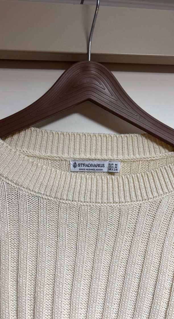 Beyaz Örgü Kadın Uzun Kollu Kazak - Görsel 2