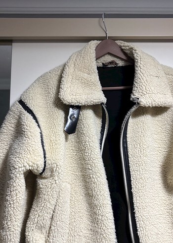 Beyaz Kürklü Midi Kadın Ceket zara - Görsel 2