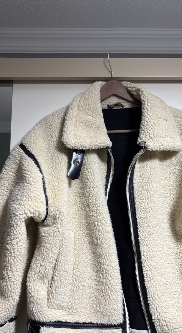 Beyaz Kürklü Midi Kadın Ceket zara - Görsel 2