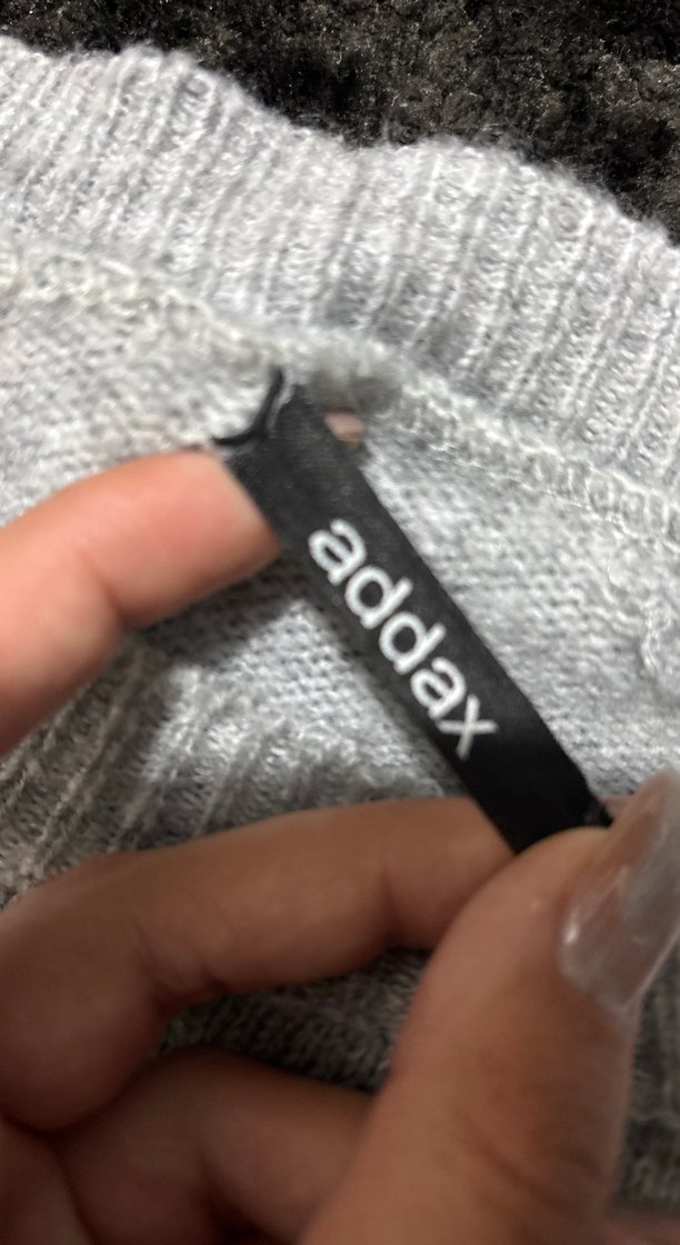 Gri Kadın Triko Uzun Kollu Kazak - Görsel 2