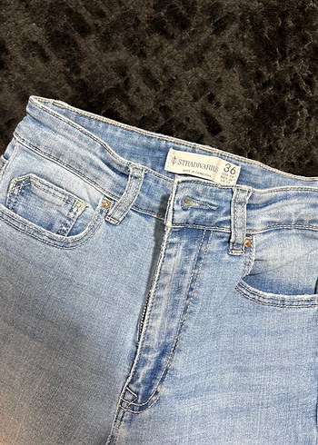 Mavi ispanyol paça jean - Görsel 3