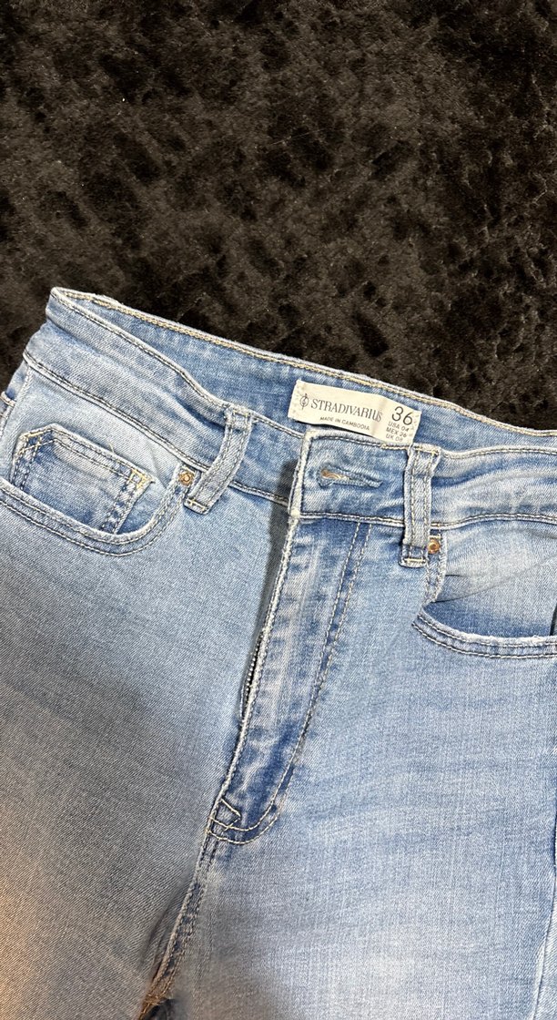 Mavi ispanyol paça jean - Görsel 3