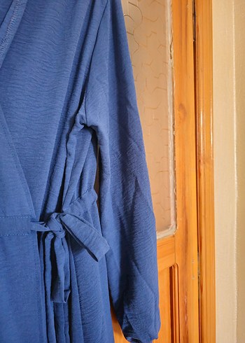 Uzun Lacivert Tesettür Kimono - Görsel 3