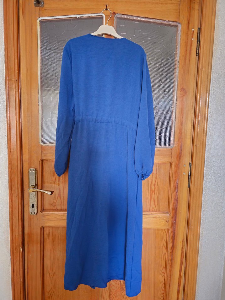 Uzun Lacivert Tesettür Kimono - Görsel 2