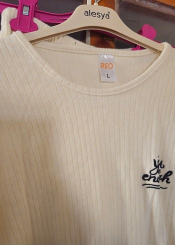 Kızlar için Beyaz Pamuklu Uzun Kollu Triko Takım - Görsel 3