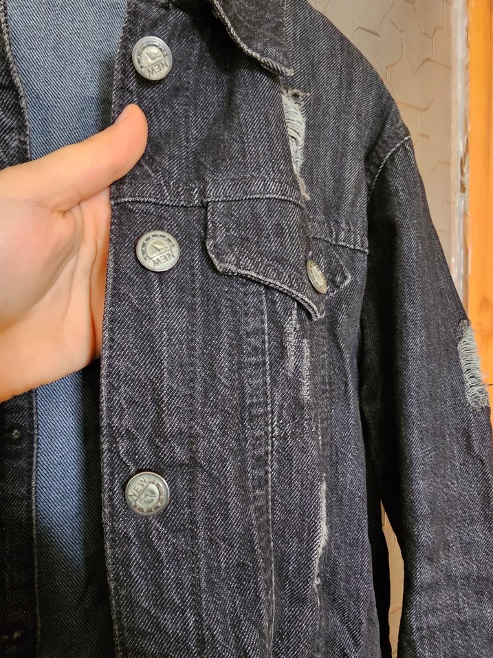 Düğmeli Gri Midi Kot Ceket - Görsel 3