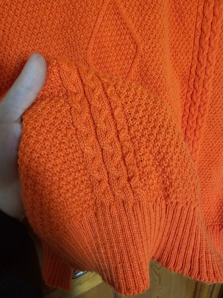Turuncu Örgü Kadın Süveter - Görsel 3