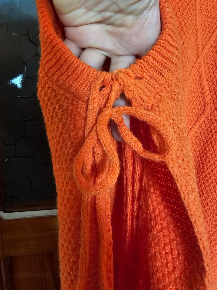 Turuncu Örgü Kadın Süveter - Görsel 4