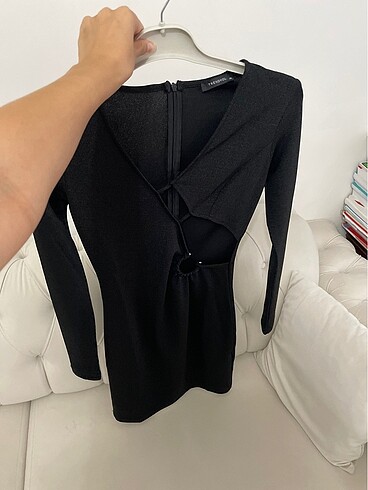 xs Beden Siyah Elbise Detaylı