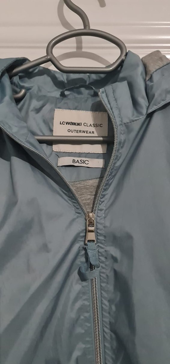 Gri Fermuarlı Yağmurluk - Görsel 2