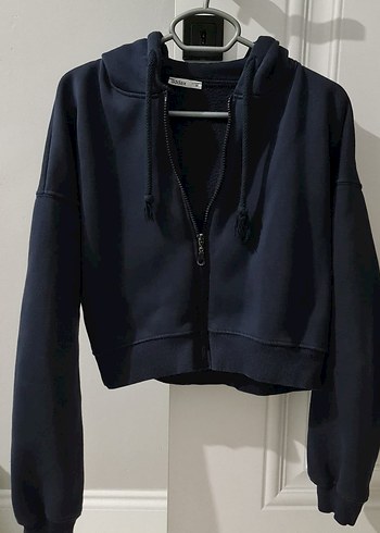 Fermuarlı Lacivert Kadın Sweatshirt - Görsel 4