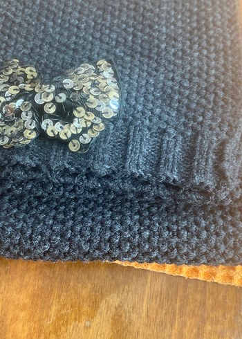 Nakışlı Triko Kız Eldiveni Gri - Görsel 3