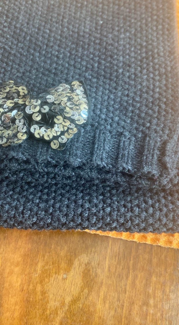 Nakışlı Triko Kız Eldiveni Gri - Görsel 3