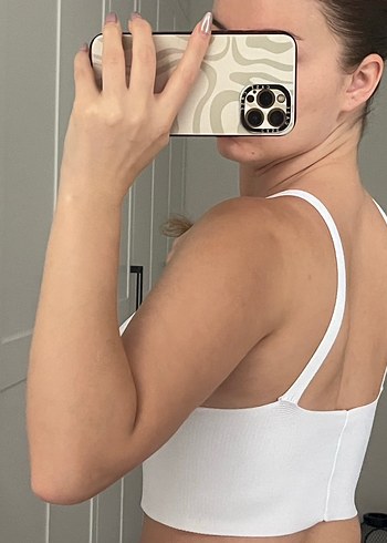 Diğer Beyaz V Yaka Kadın Crop Top
