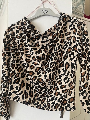 Leopar desenli bluz