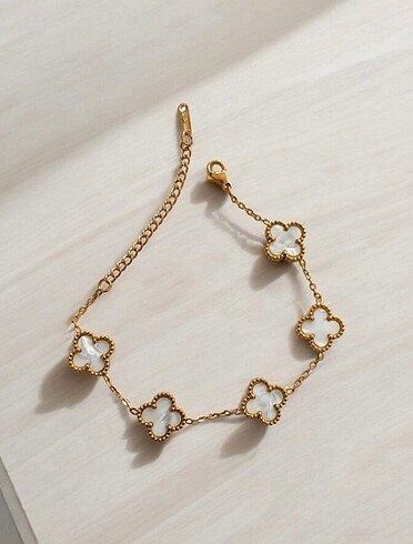 VAN CLEEF ÇELİK GOLD BEYAZ BİLEKLİK
