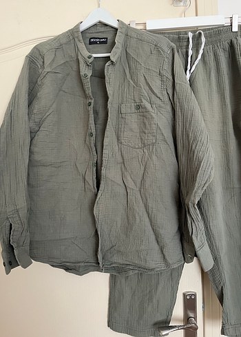 Müslin erkek takım haki renk umreye uygun - Görsel 5