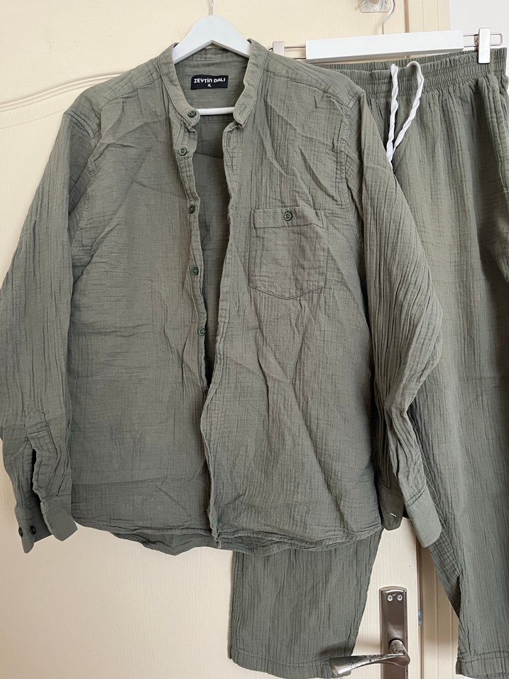 Müslin erkek takım haki renk umreye uygun - Görsel 5