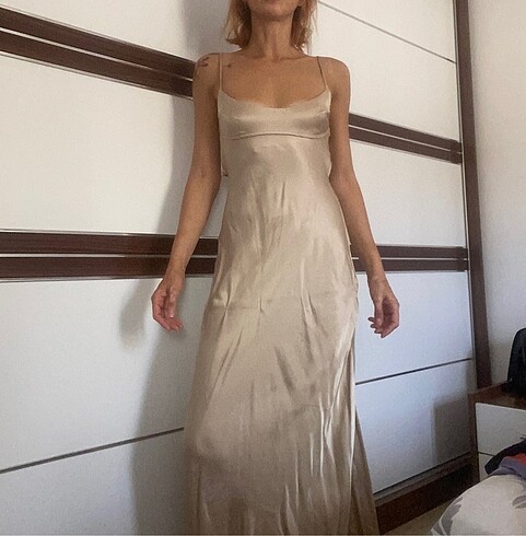 Zara saten elbise