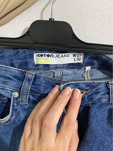 27 Beden mavi Renk Koton Wideleg kot pantolon
