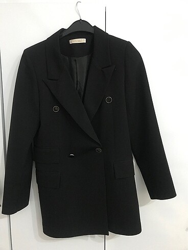 Diğer Siyah Kruvaze Kesim Blazer Ceket