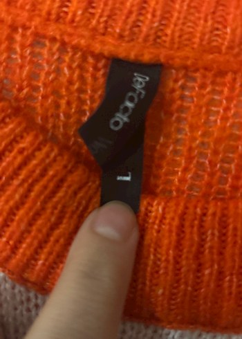 Kadın Gri-Kırmızı Ekose Triko Kazak - Görsel 2