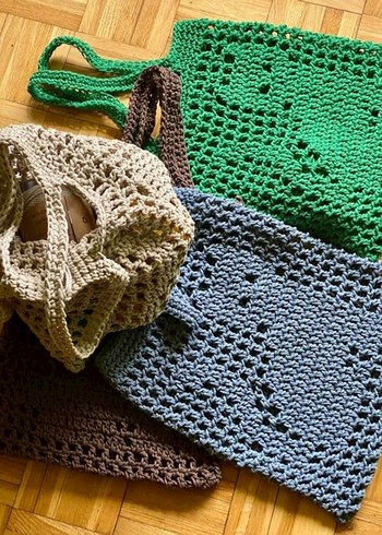 Beden çeşitli Renk Kedili File Örgü Bohem Kadın Çanta