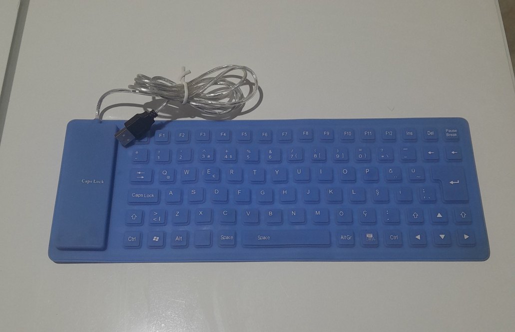 Renkli Mavi Silikon Klavye - Görsel 3