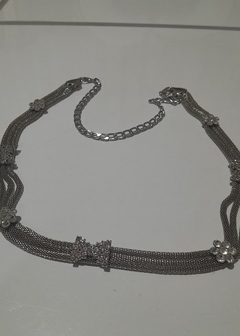 Gri Yılan Desenli Zincir Detaylı Kadın Vücut Zinciri - Görsel 6