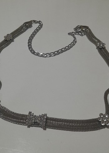Gri Yılan Desenli Zincir Detaylı Kadın Vücut Zinciri - Görsel 7