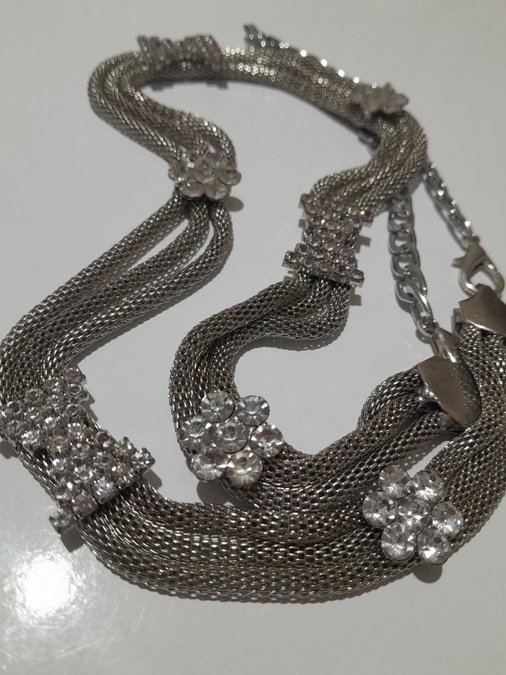 Gri Yılan Desenli Zincir Detaylı Kadın Vücut Zinciri - Görsel 4