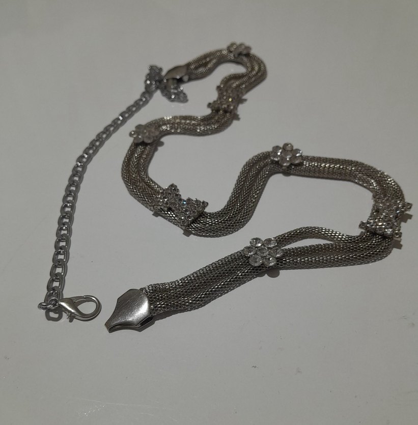 Gri Yılan Desenli Zincir Detaylı Kadın Vücut Zinciri - Görsel 3