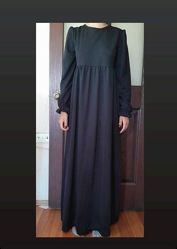 40 Beden Uzun Siyah Gotik Kadın Elbise