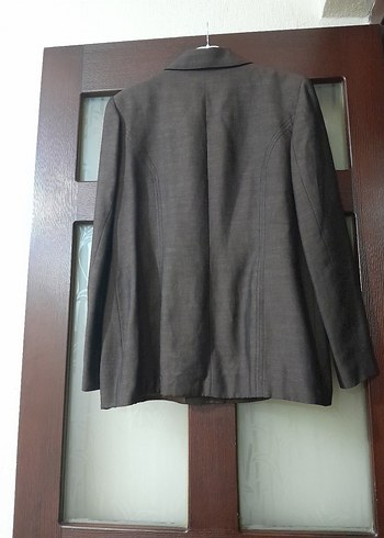 Düğmeli Kahverengi Kadın Blazer Ceket - Görsel 4